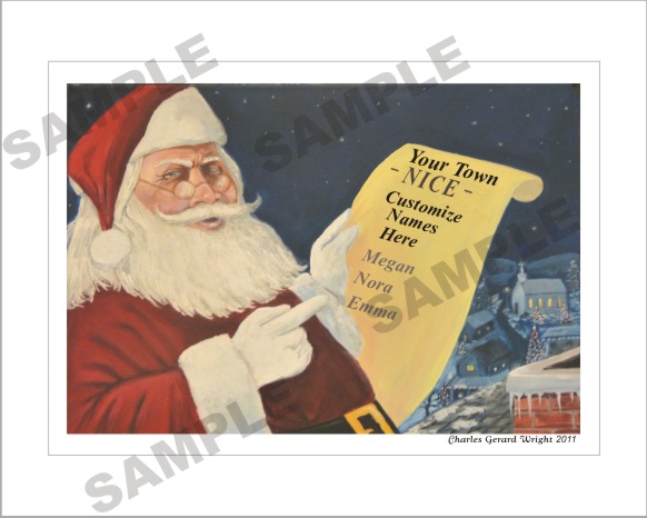 Santa Artwork "Nice List"